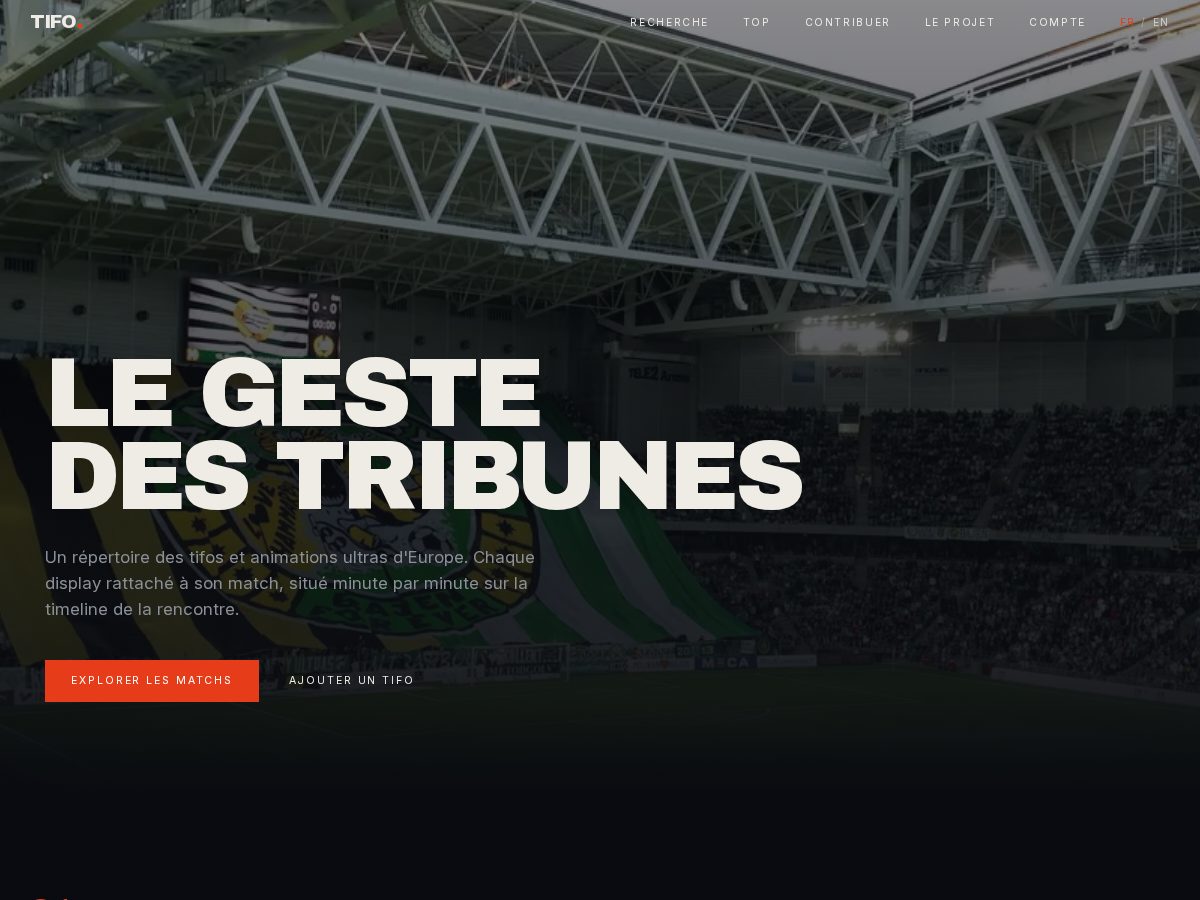 Landing-page snapshot of tifo.photography