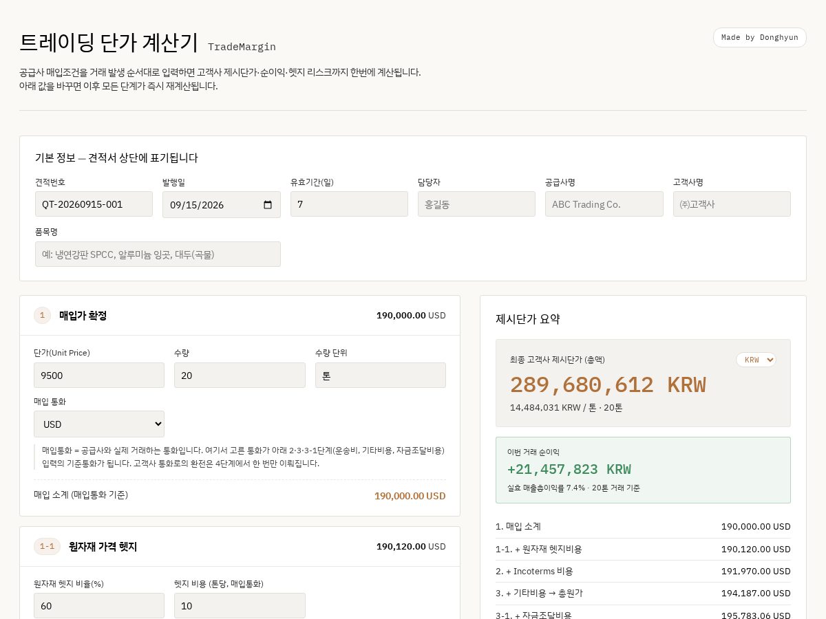 Landing-page snapshot of trademargin.net