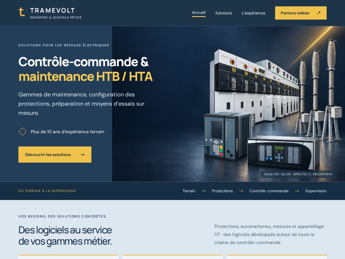 Landing-page snapshot of tramevolt.com