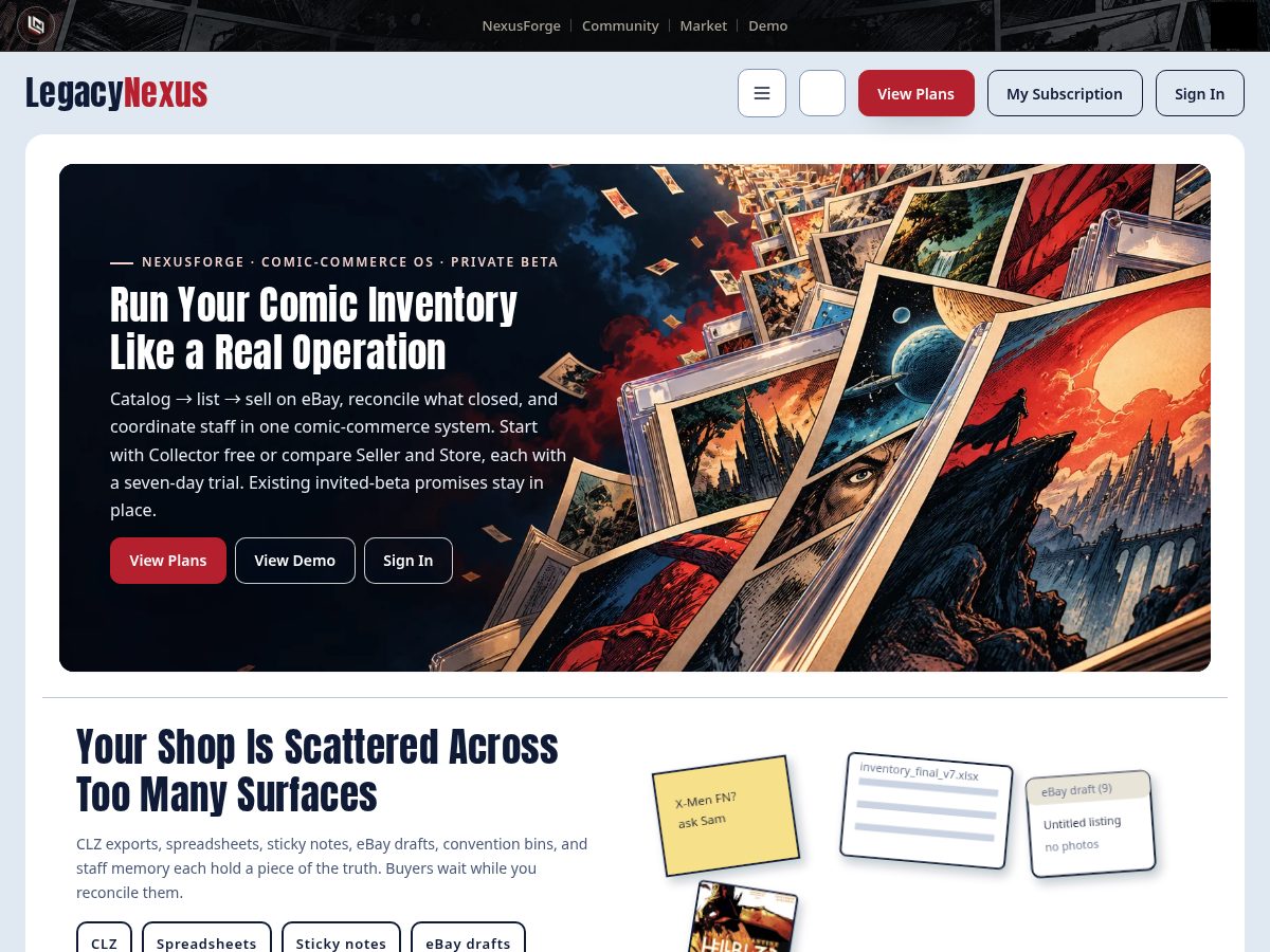 Landing-page snapshot of trovycomics.com