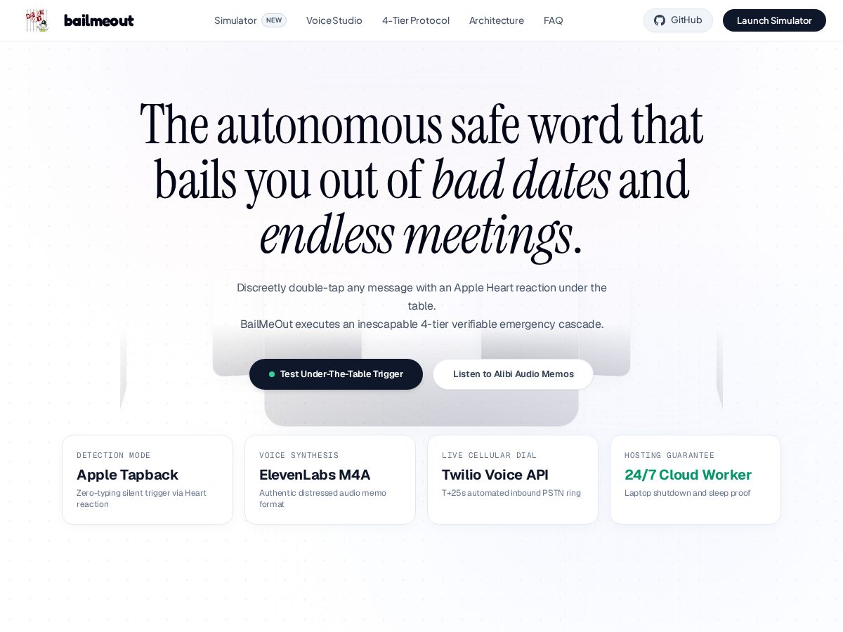 Landing-page snapshot of trybailmeout.lol
