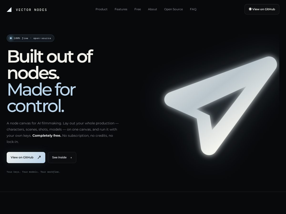 Landing-page snapshot of vectornodes.shop
