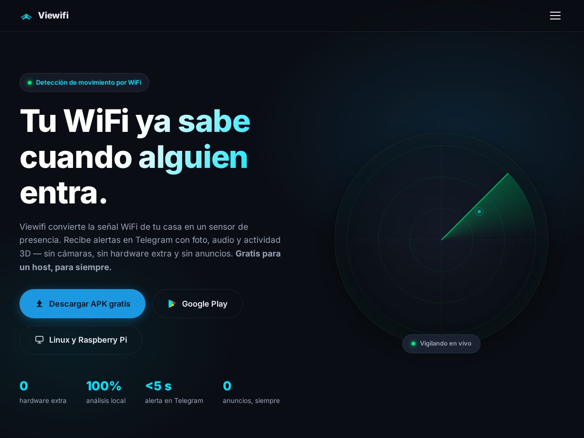 Landing-page snapshot of viewifi.tech