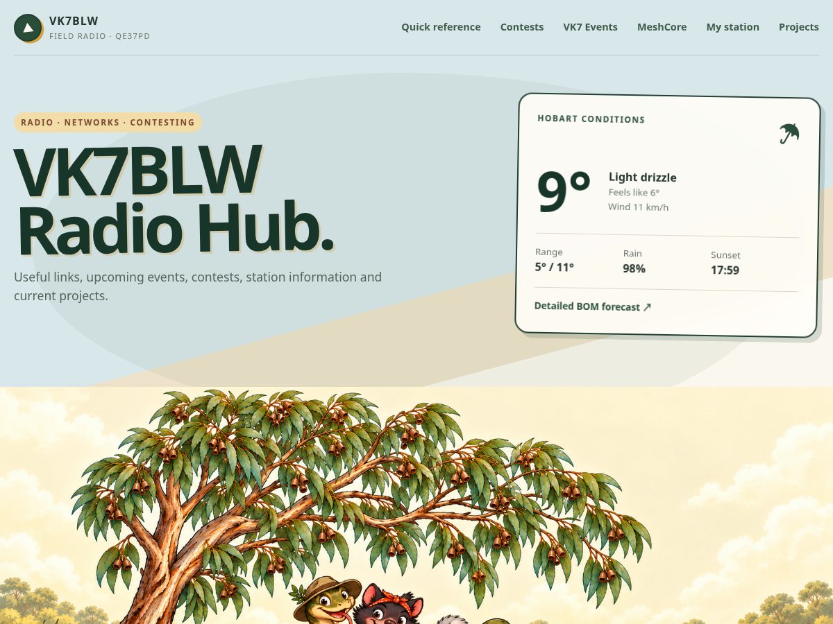 Landing-page snapshot of vk7blw.com