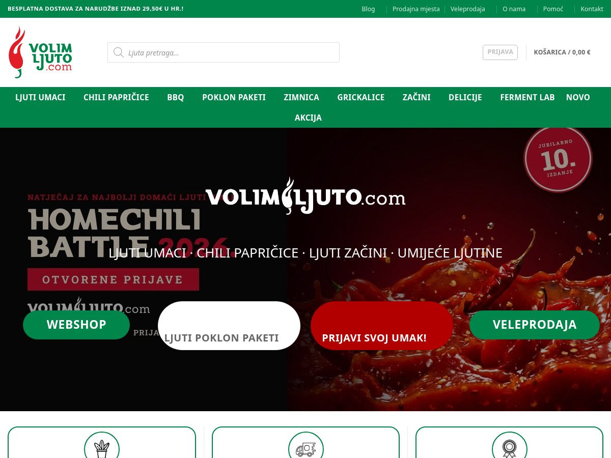 Landing-page snapshot of volimljuto.live