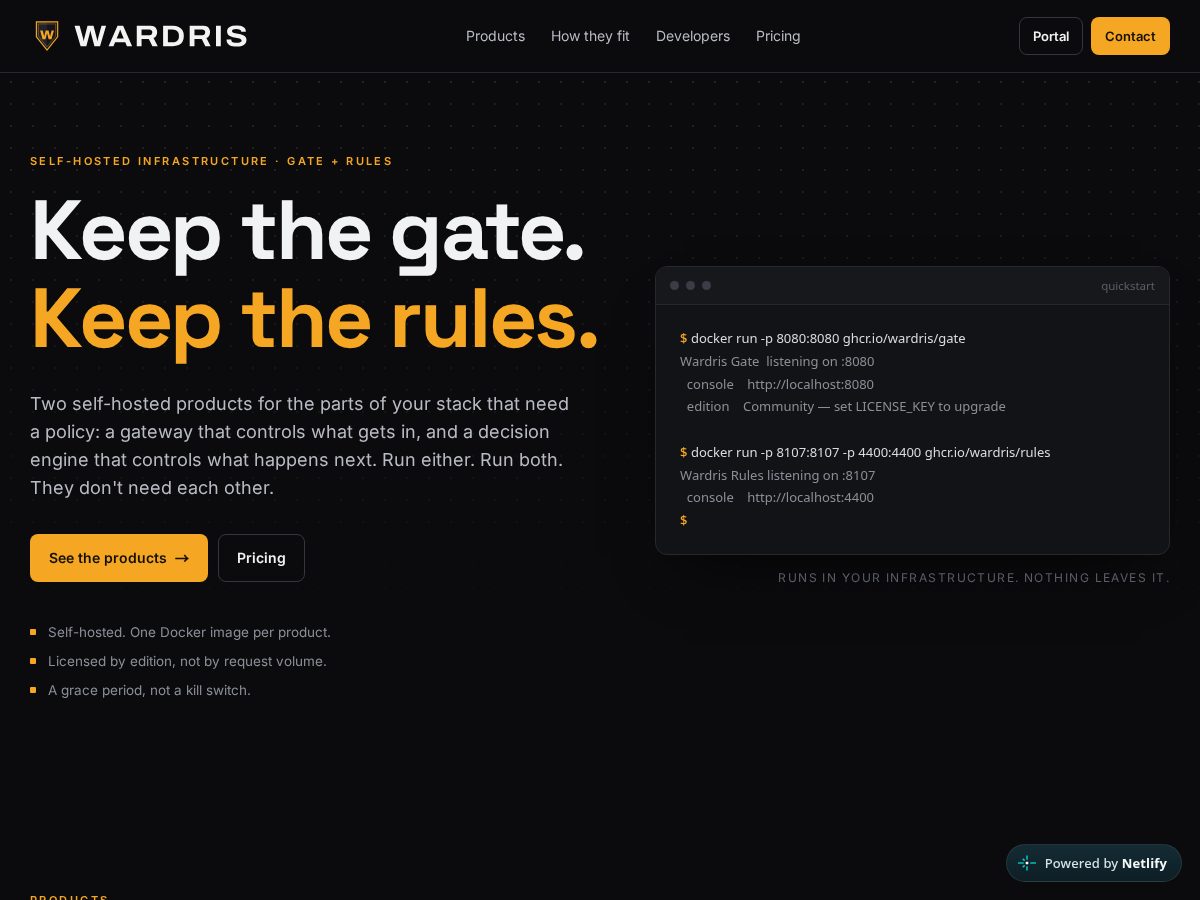 Landing-page snapshot of wardris.com