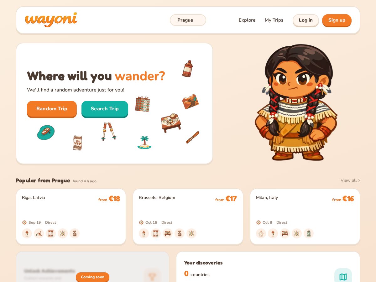 Landing-page snapshot of wayoni.com