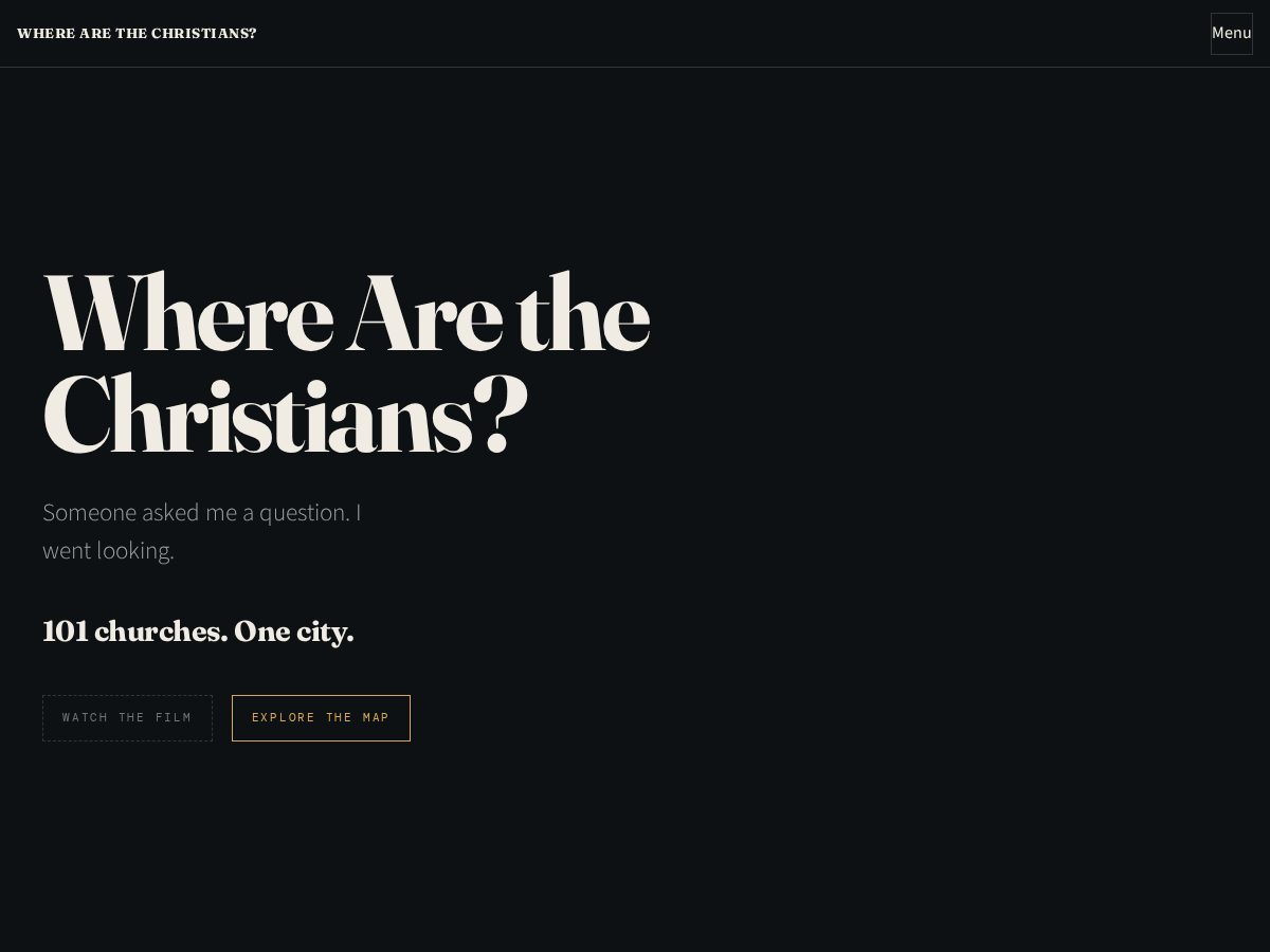 Landing-page snapshot of wherearethechristians.com