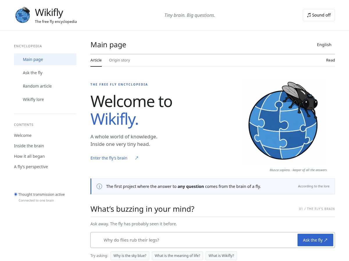Landing-page snapshot of wikifly.wiki