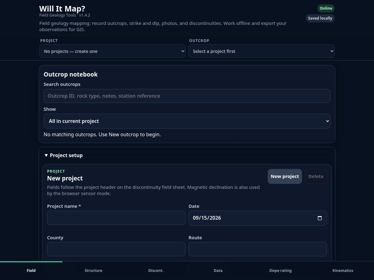 Landing-page snapshot of willitmap.com