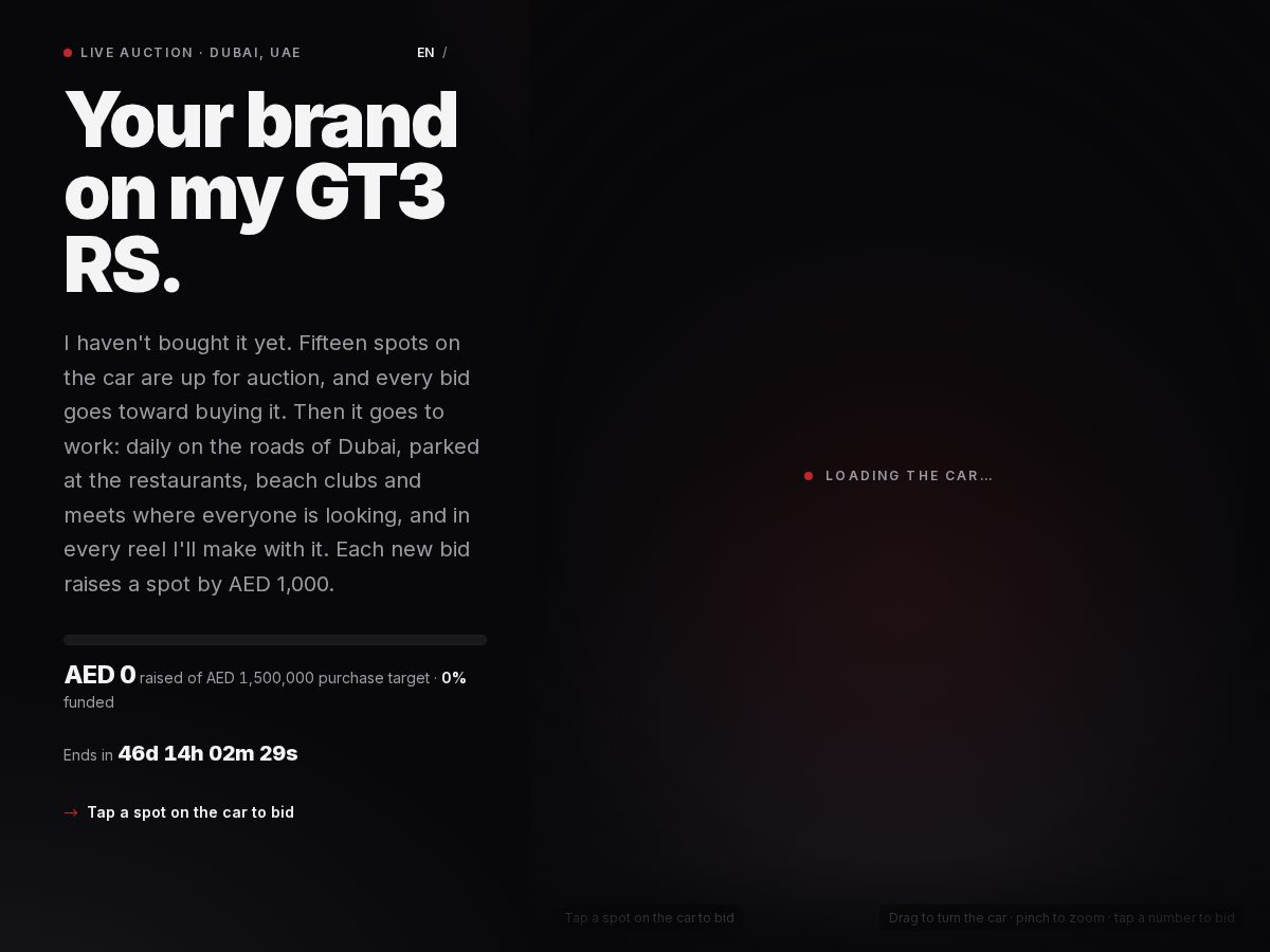 Landing-page snapshot of yourbrandonmycar.com