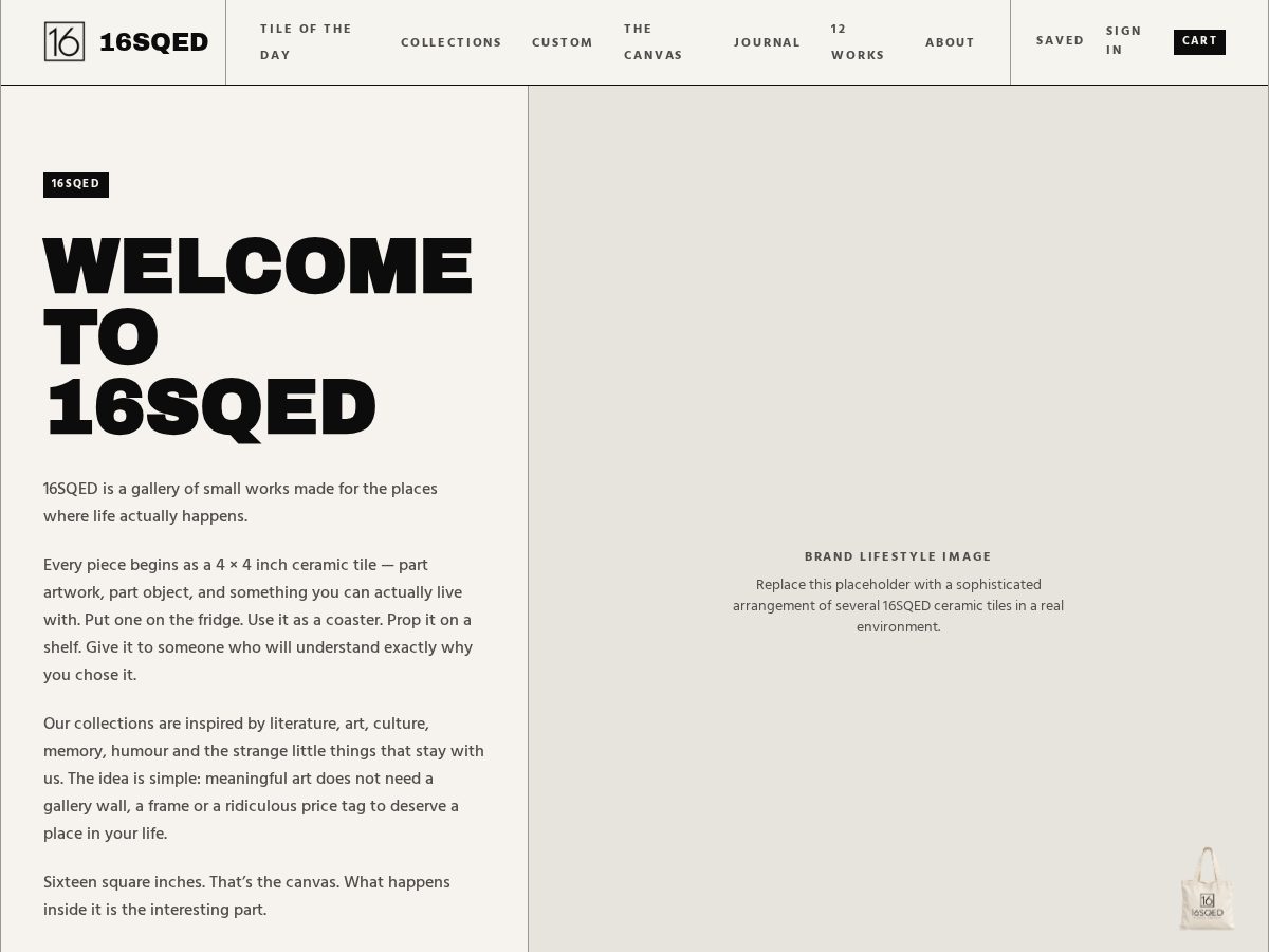 Landing-page snapshot of 16sqed.com