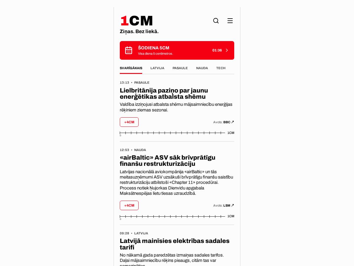 Landing-page snapshot of 1cm.media