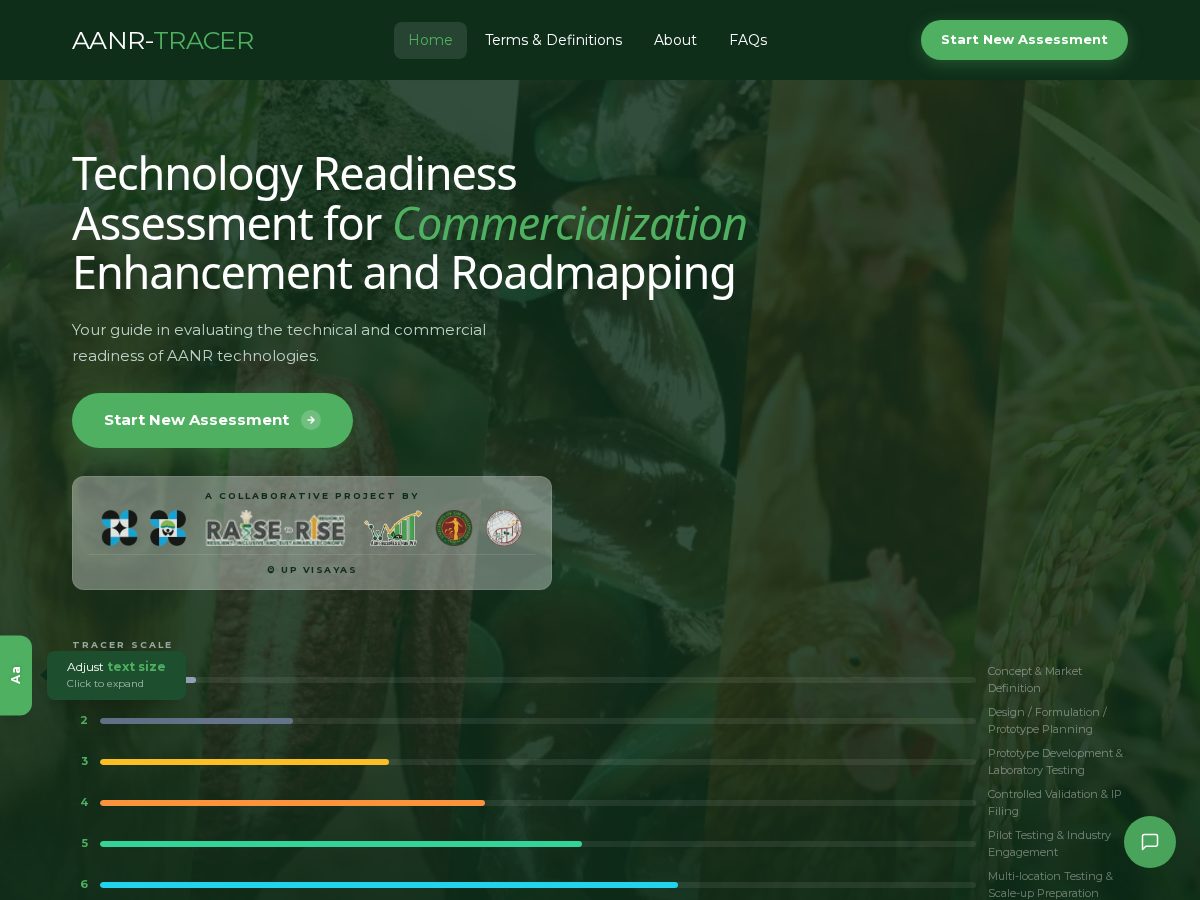 Landing-page snapshot of aanr-tracer.com