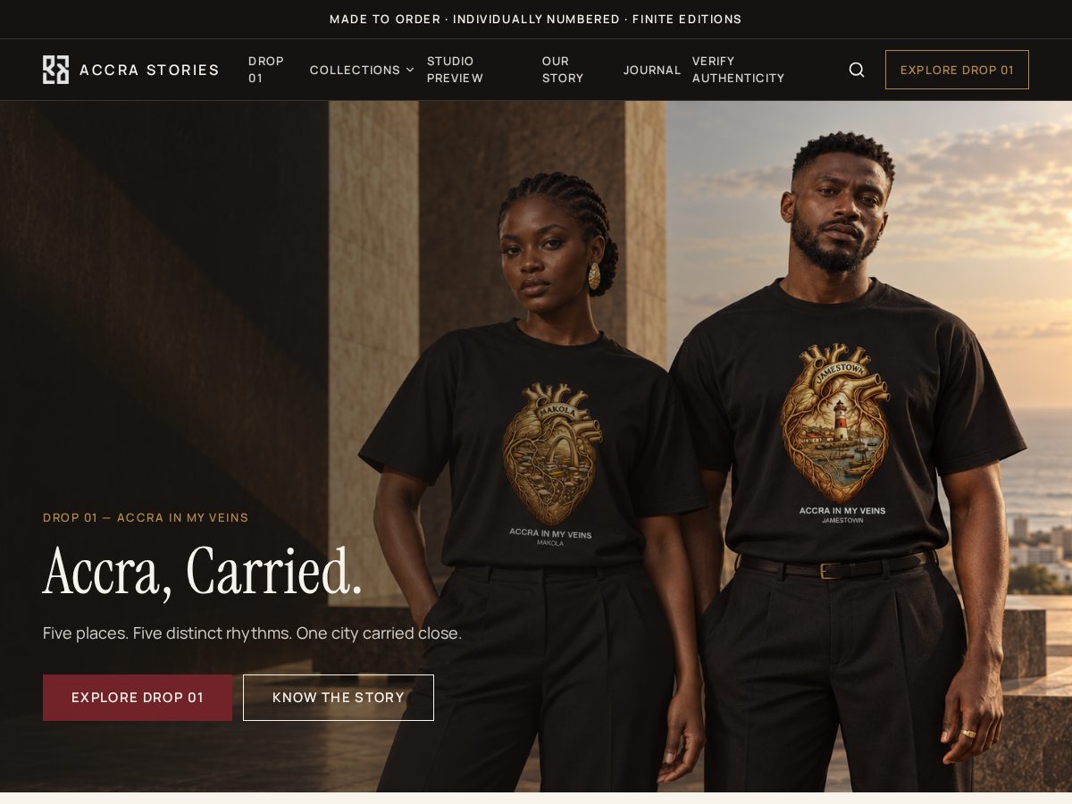 Landing-page snapshot of accrastories.com