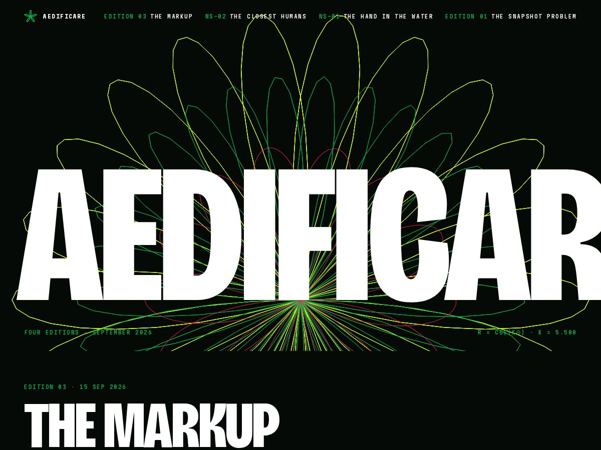 Landing-page snapshot of aedificare.art