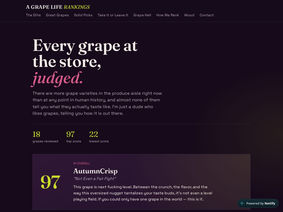 Landing-page snapshot of agrapelife.com