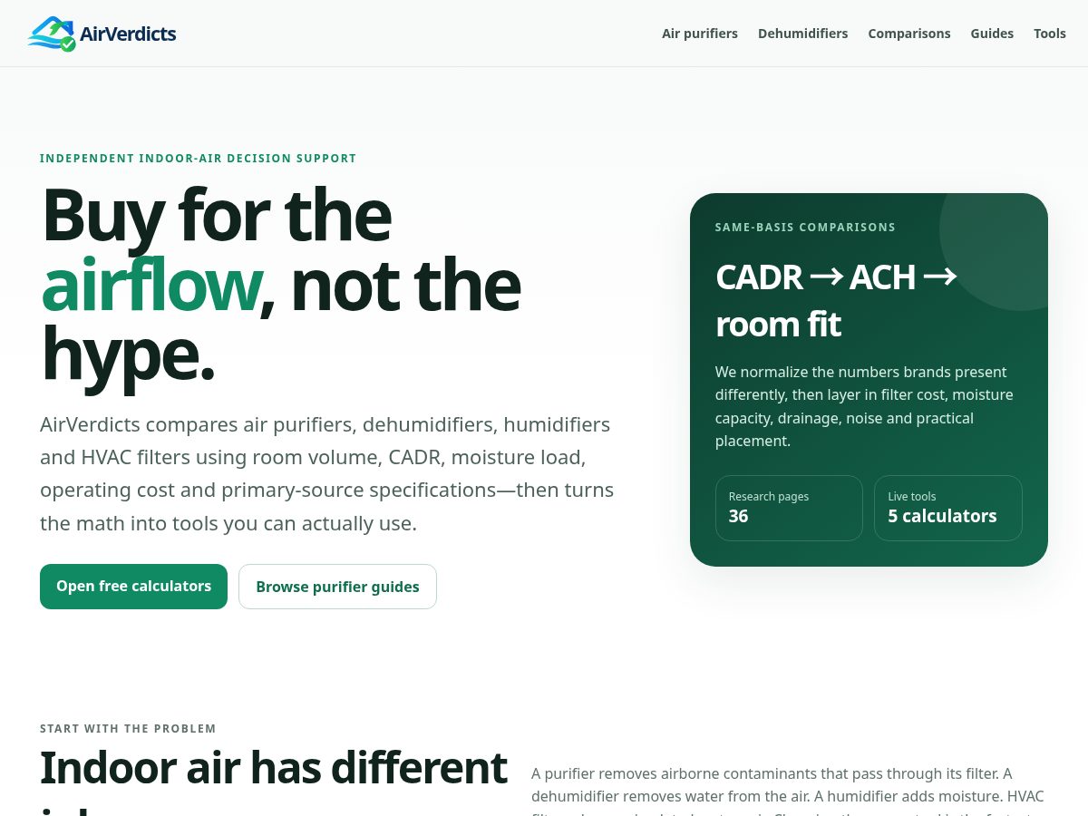 Landing-page snapshot of airverdicts.com