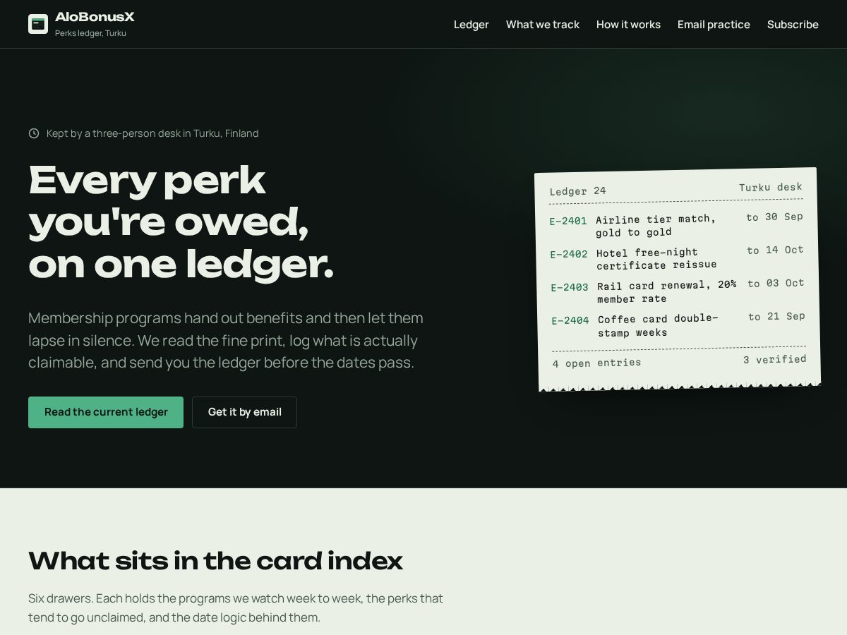 Landing-page snapshot of alobonusx.com