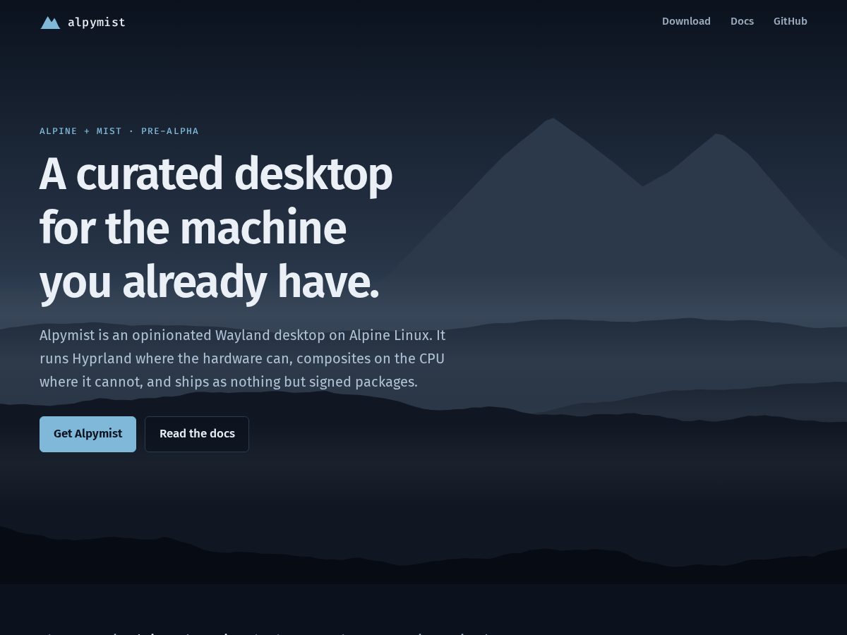Landing-page snapshot of alpymist.org