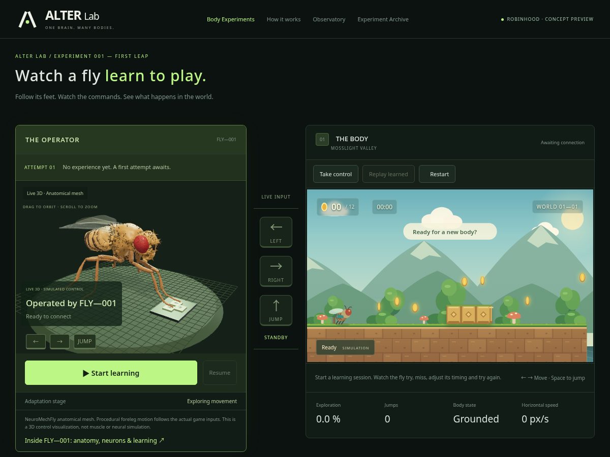 Landing-page snapshot of alterlab.fun