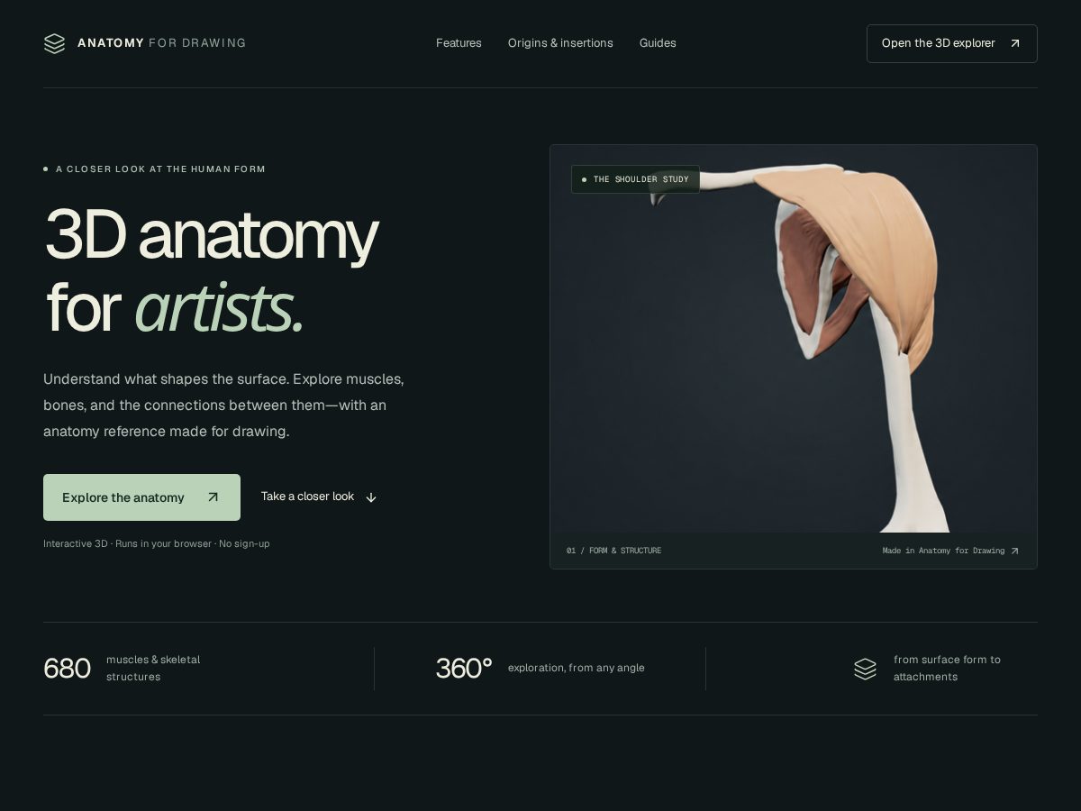 Landing-page snapshot of anatomyfordrawing.com
