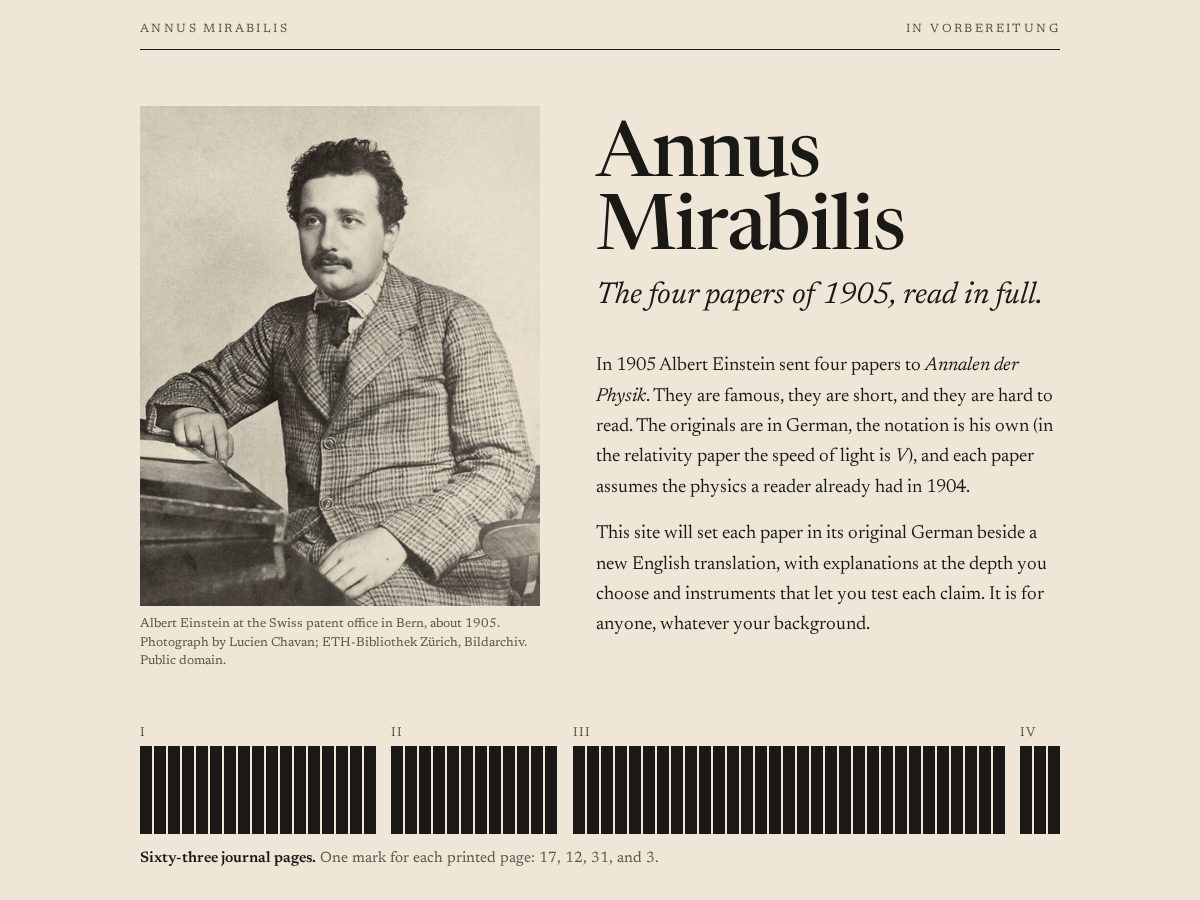 Landing-page snapshot of annus-mirabilis.com