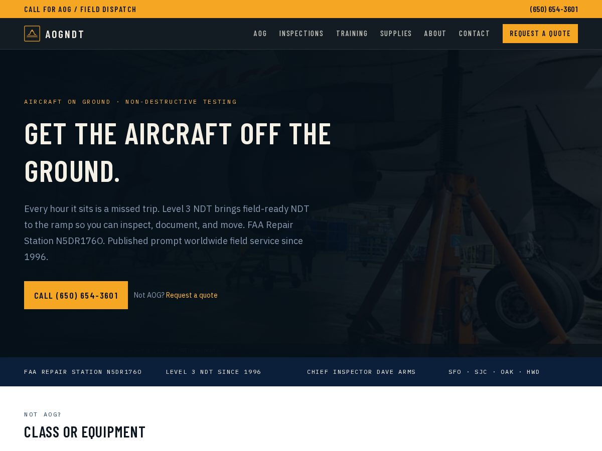 Landing-page snapshot of aogndt.com