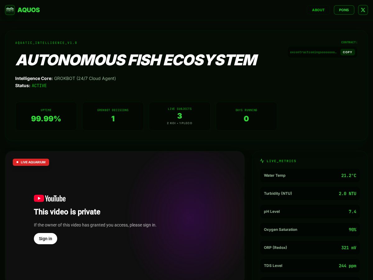 Landing-page snapshot of aquos.live