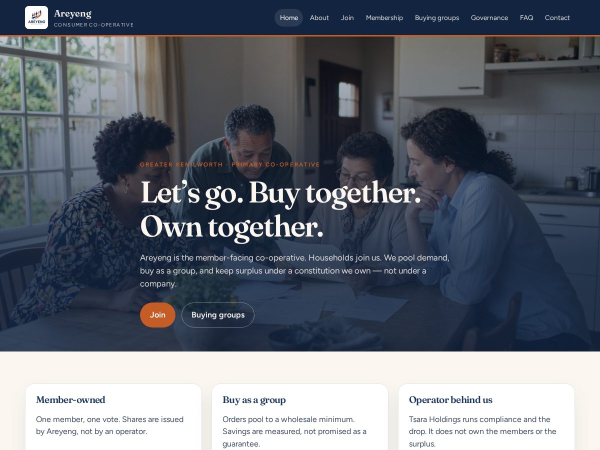 Landing-page snapshot of areyeng.africa