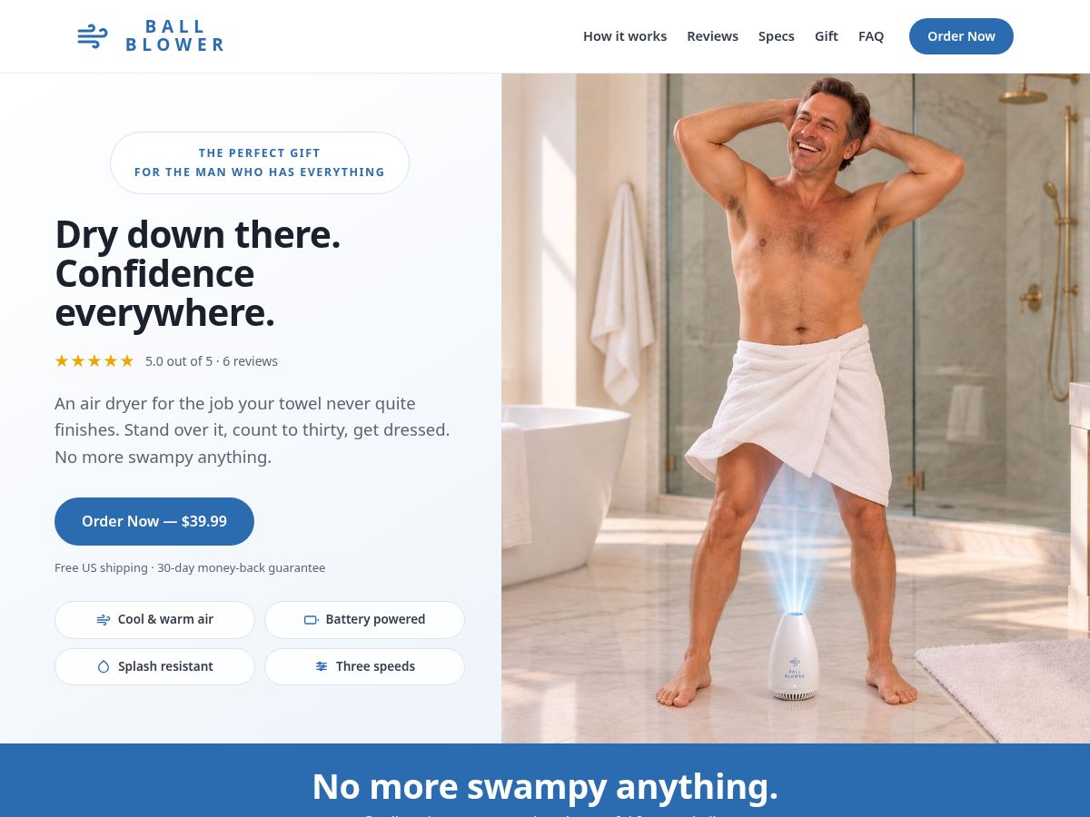 Landing-page snapshot of ballblower.com