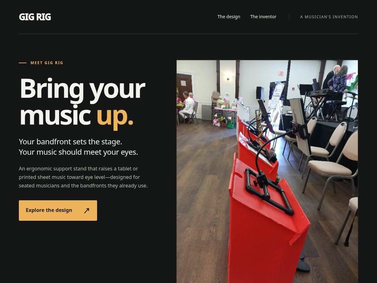Landing-page snapshot of bandstandrig.com