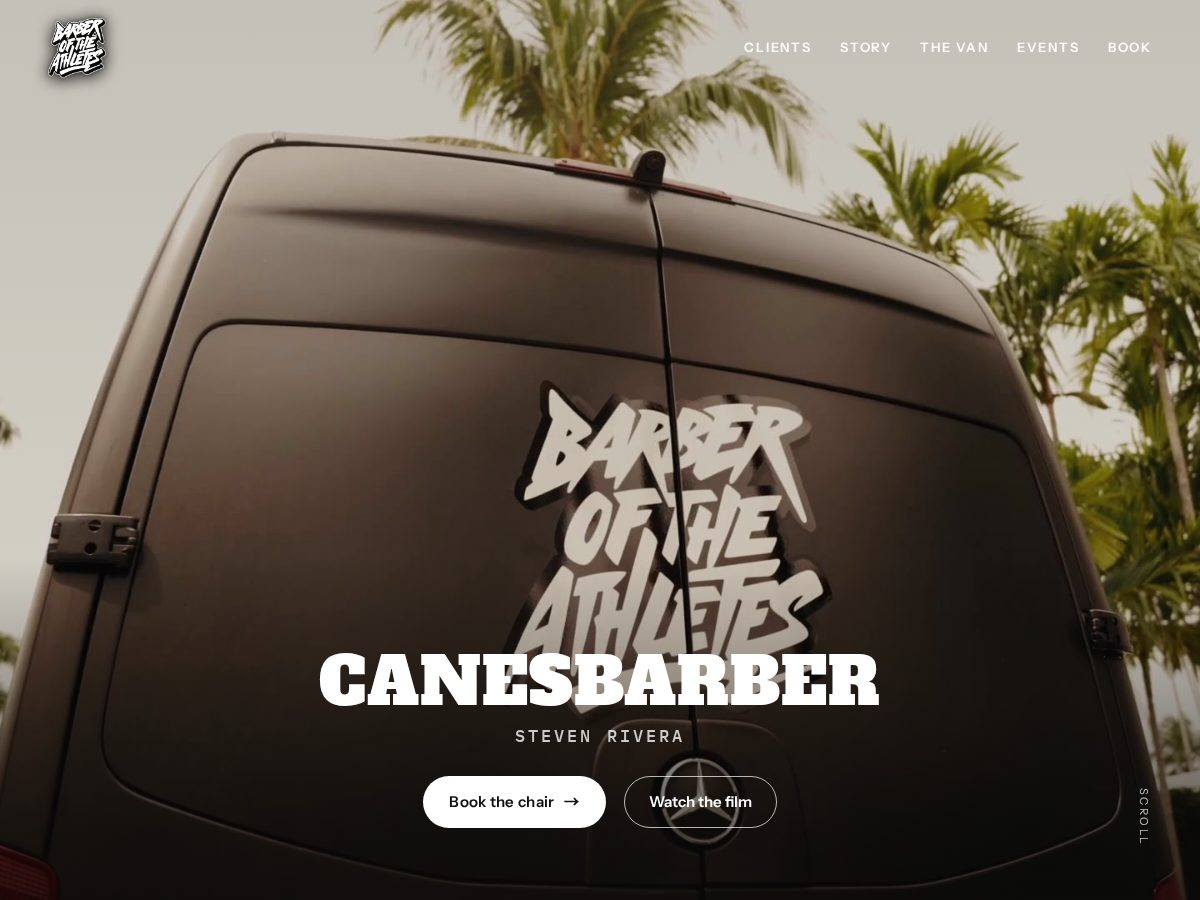 Landing-page snapshot of barberofathletes.com