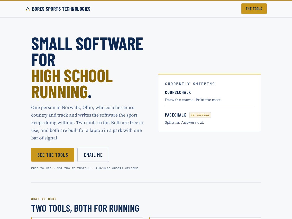 Landing-page snapshot of borestechnologies.com