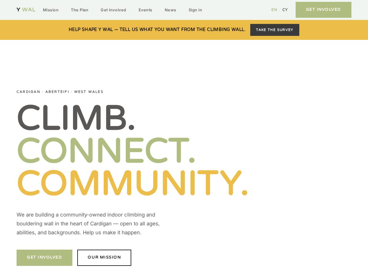 Landing-page snapshot of cardiganclimbing.com
