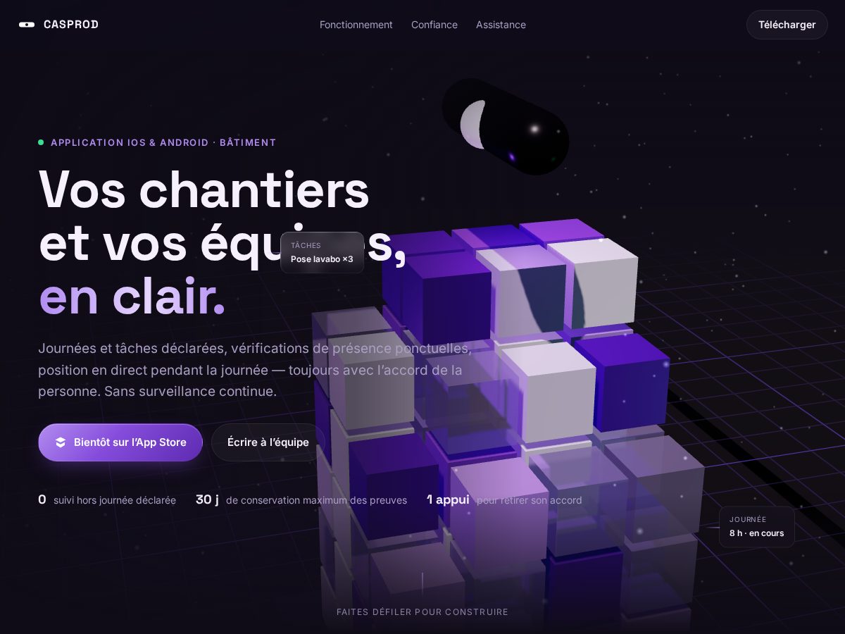 Landing-page snapshot of casprod.app