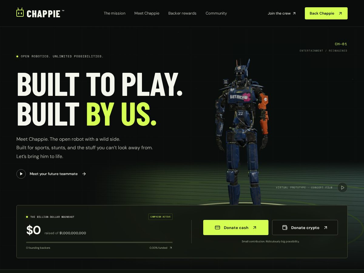 Landing-page snapshot of chappie.company