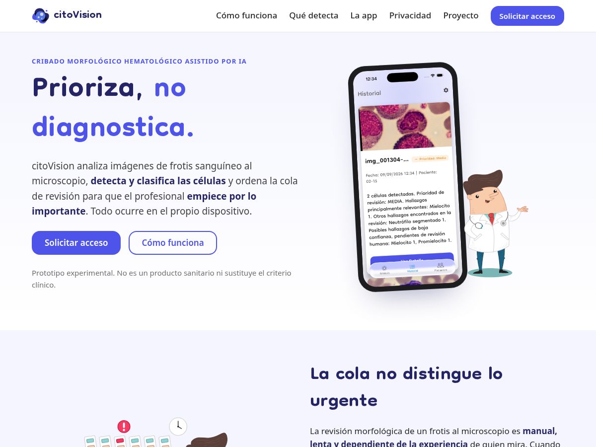 Landing-page snapshot of citovision.app