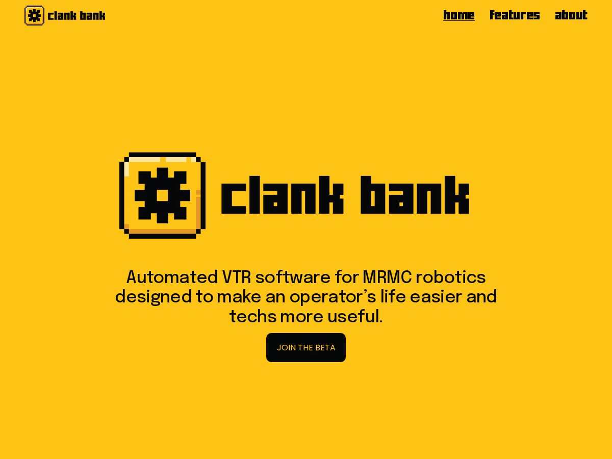 Landing-page snapshot of clankbank.org