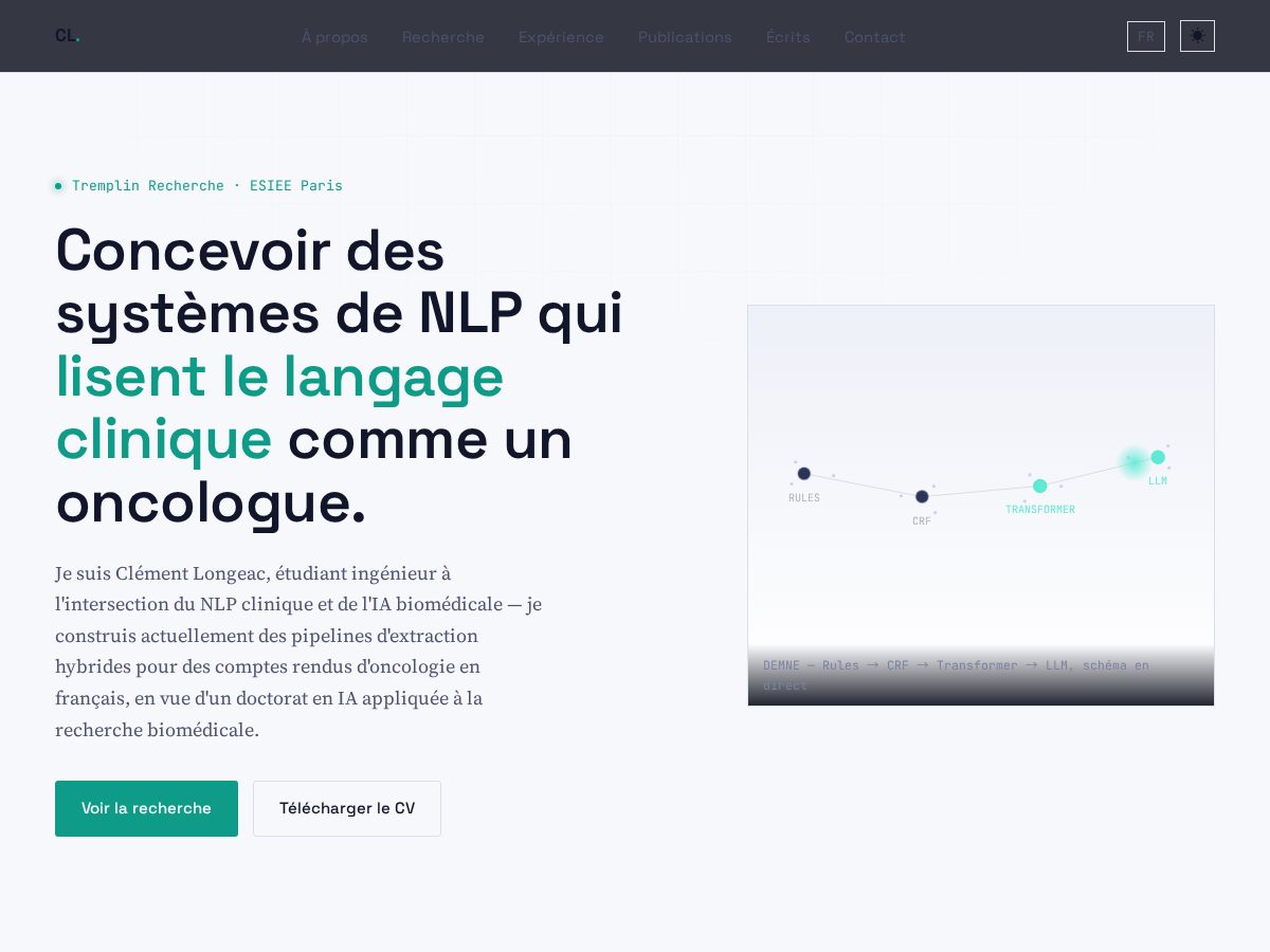 Landing-page snapshot of clement-longeac.com