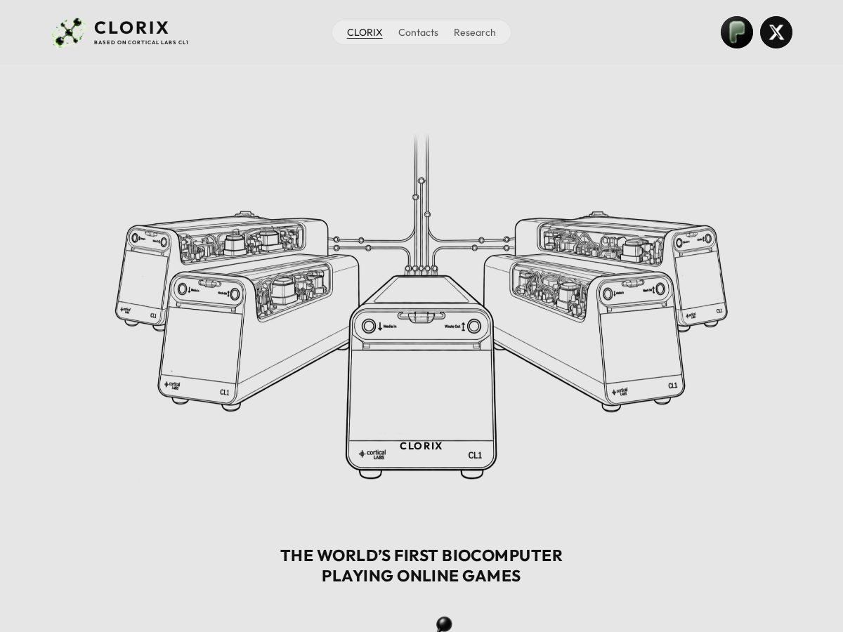 Landing-page snapshot of clorix.xyz