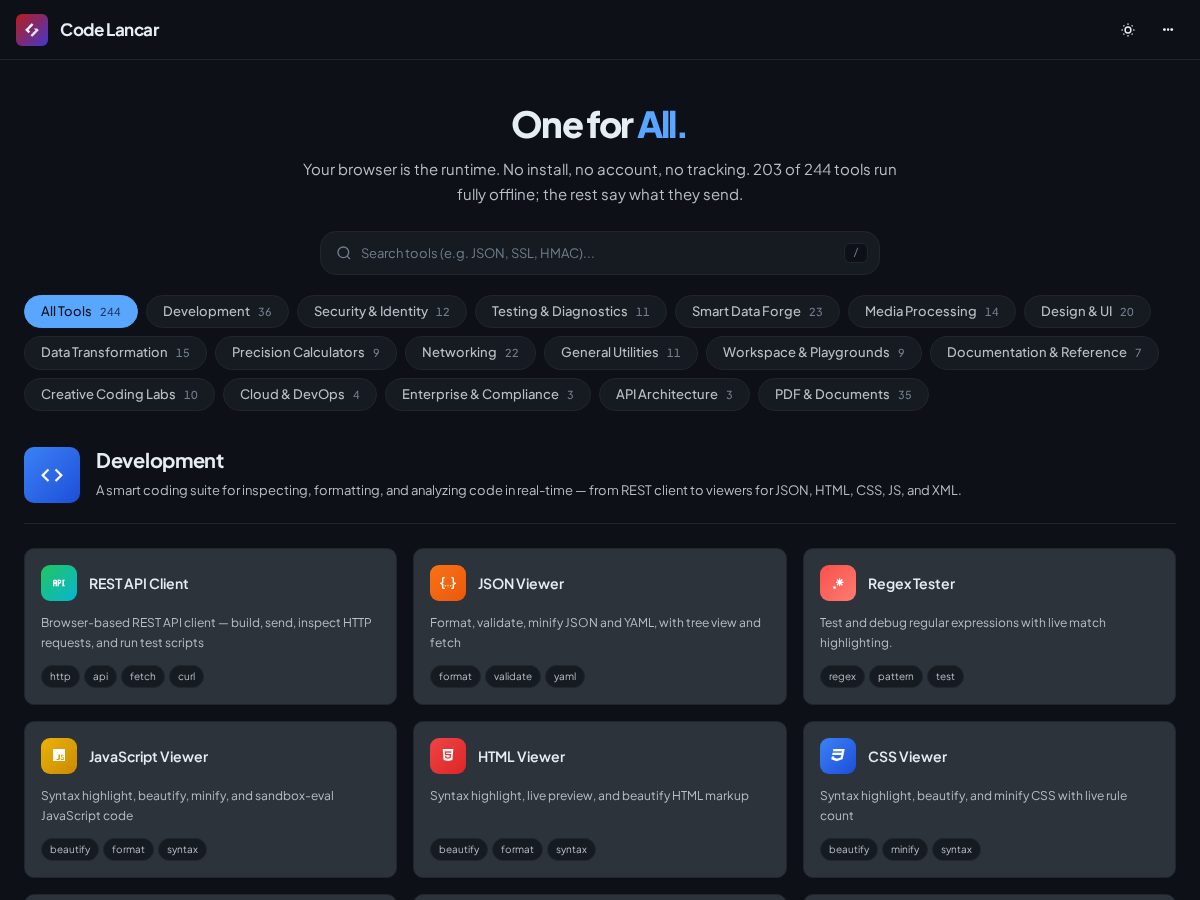Landing-page snapshot of codelancar.com