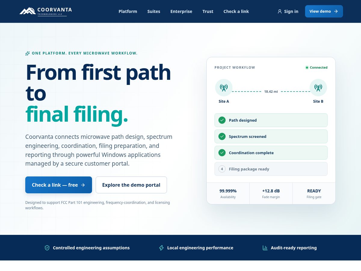 Landing-page snapshot of coorvanta.com
