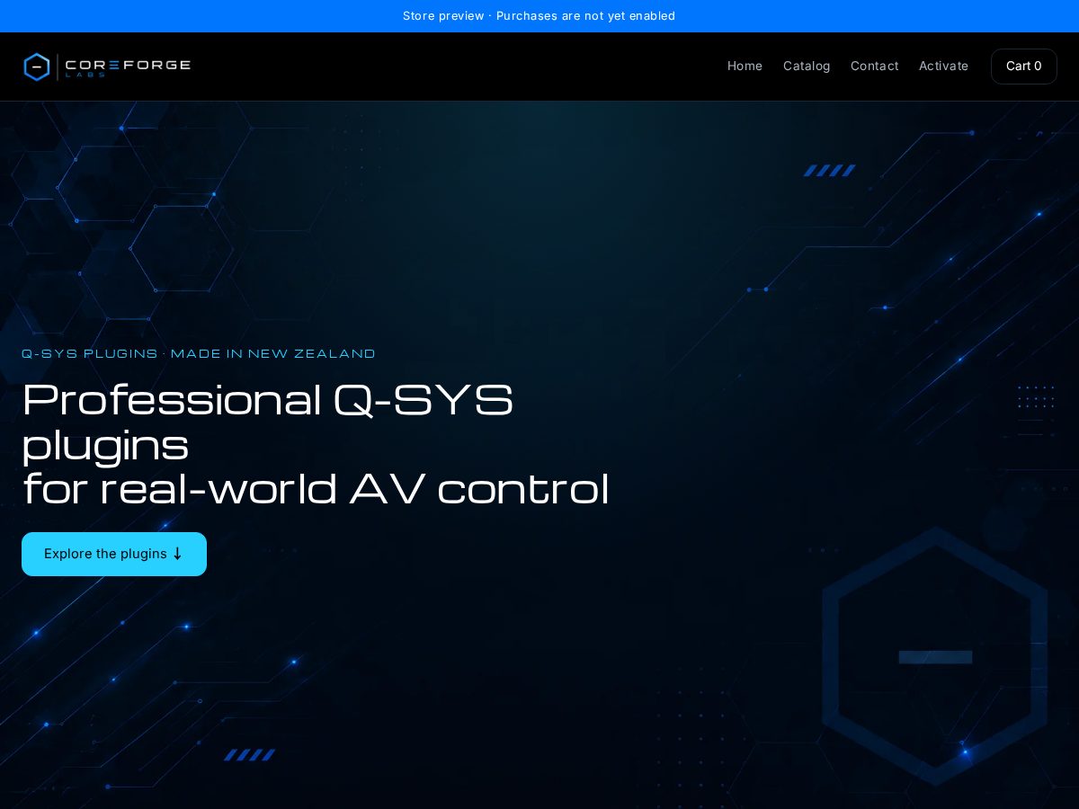 Landing-page snapshot of coreforgelabs.org
