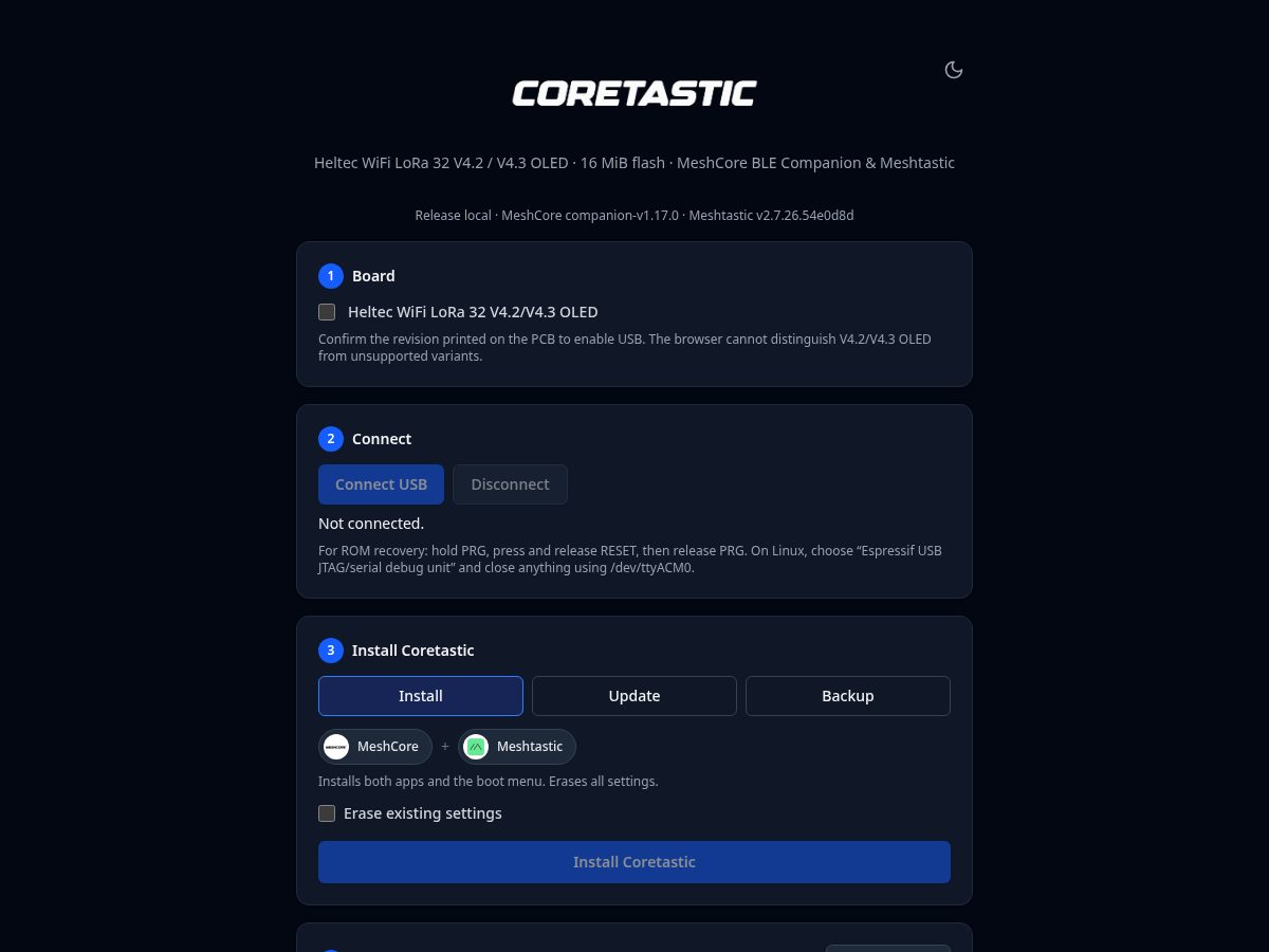 Landing-page snapshot of coretastic.org