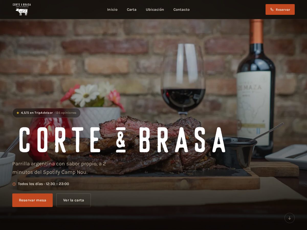 Landing-page snapshot of cortebrasa.com
