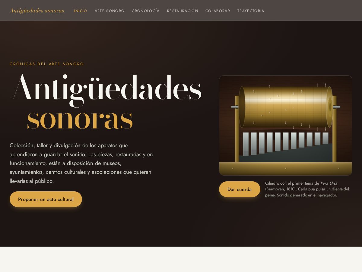 Landing-page snapshot of cronicasonoras.com