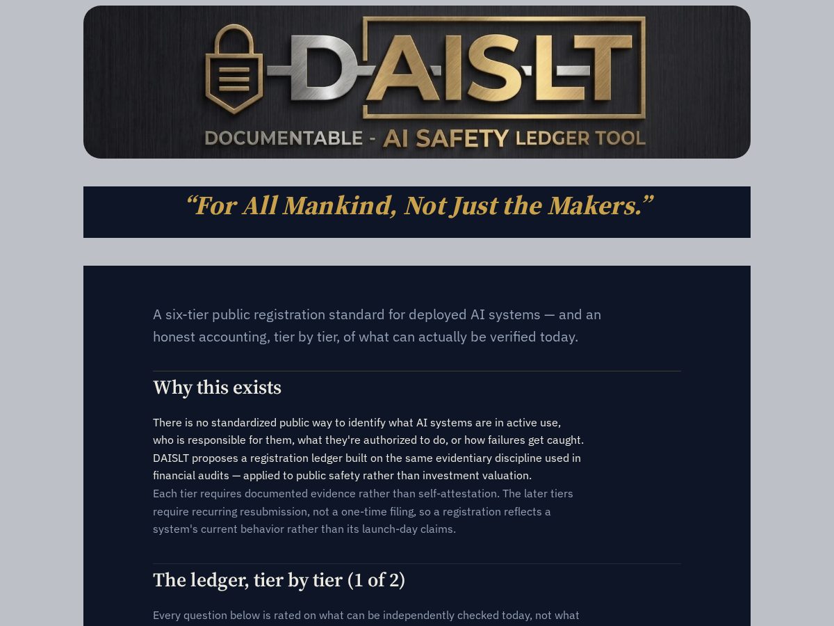 Landing-page snapshot of daislt.com