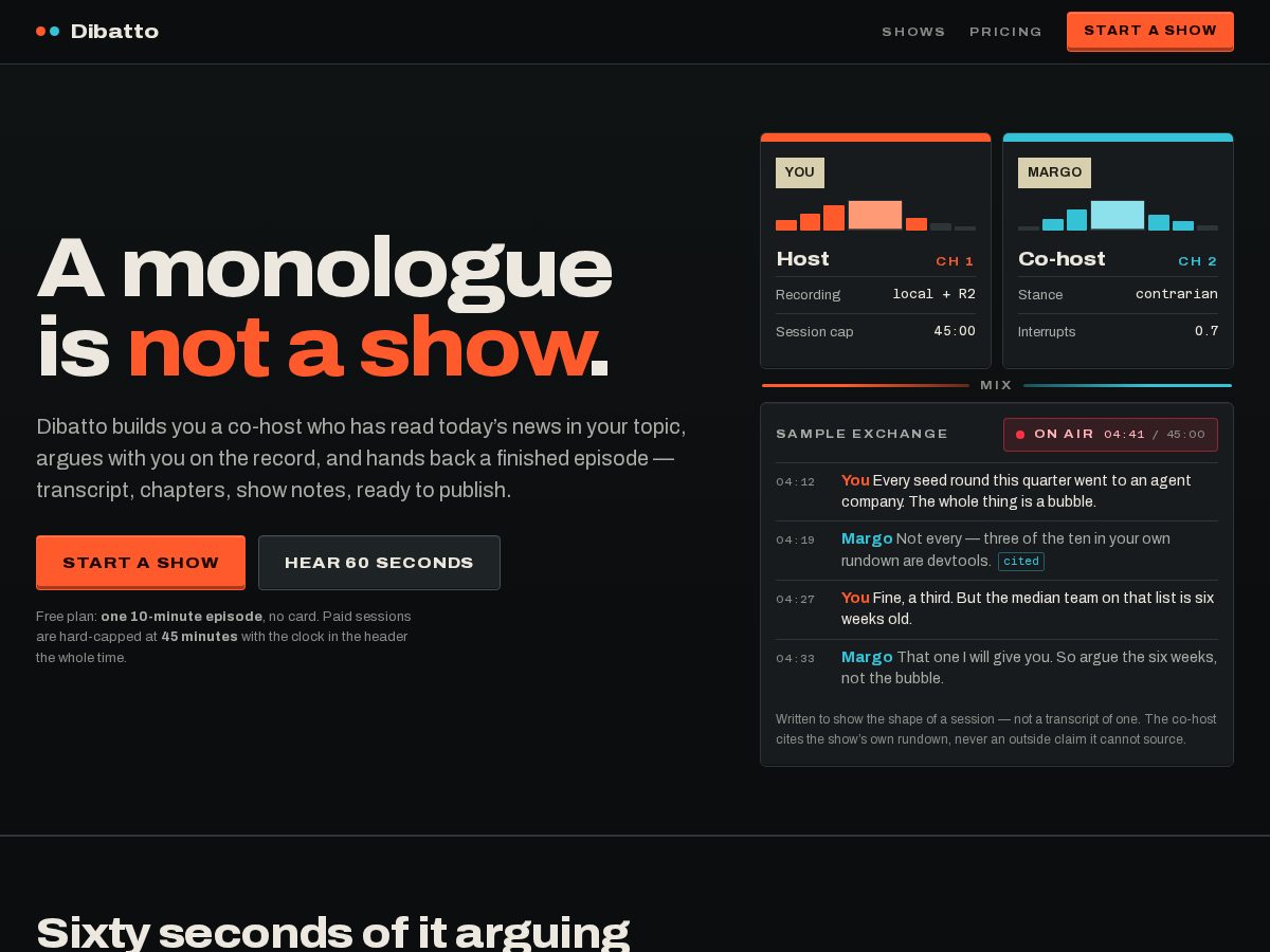 Landing-page snapshot of dibatto.com