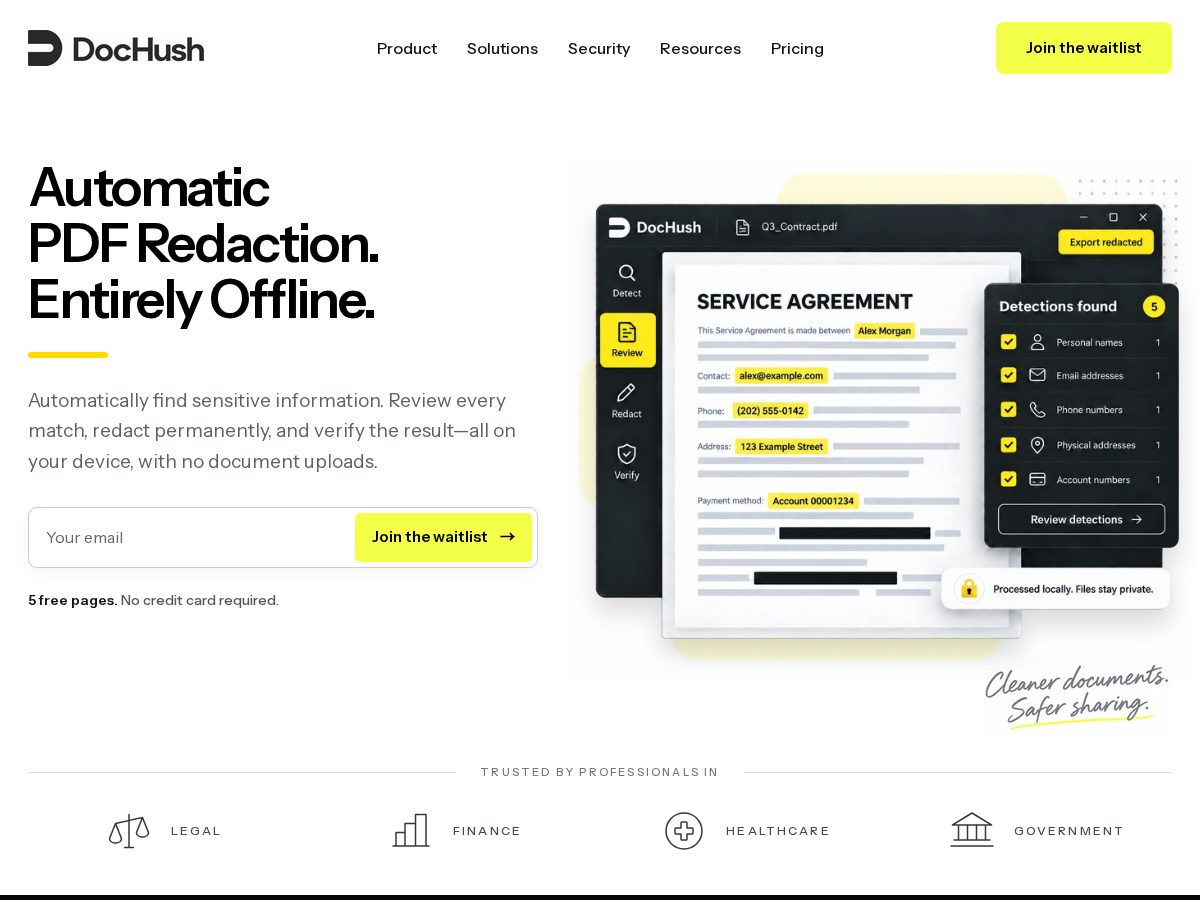 Landing-page snapshot of dochush.com